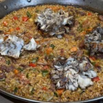 Arroz de presa ibérica, panceta y verduras